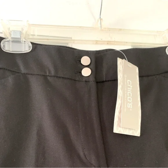 Chicos NEW WITH TAGS Black Stretch Straight Leg Crop Pants Size 4 (Chico 0) - Picture 2 of 8